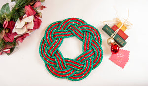 Christmas Swirl Sailors Wreath - Emerald Sea