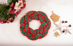 Christmas Swirl Sailors Wreath - Dory Red