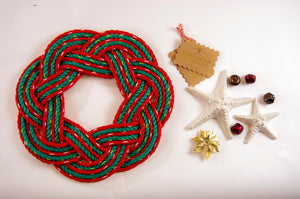 Christmas Swirl Sailors Wreath - Dory Red