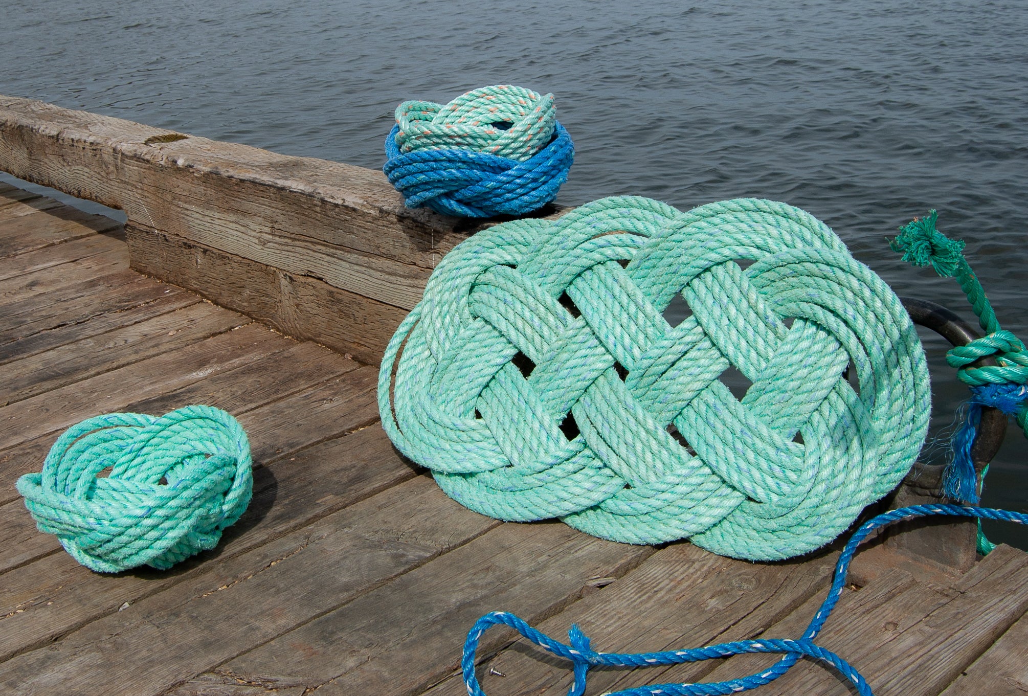 Three Weave Patriotic Decorative Rope Mat – Maine Rope Mats